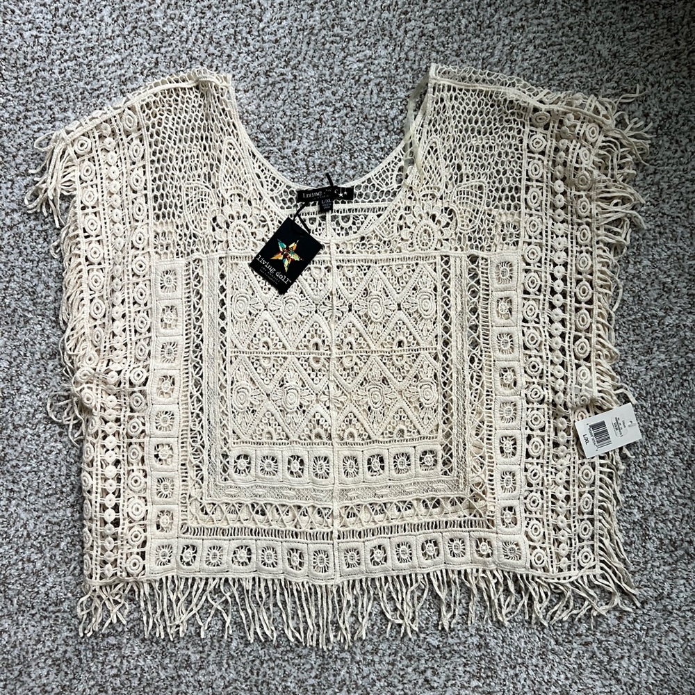 Crochet Lace Fringe Top